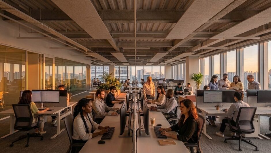 Space management executives working to take manual space management processes to confident decisions in an open office.