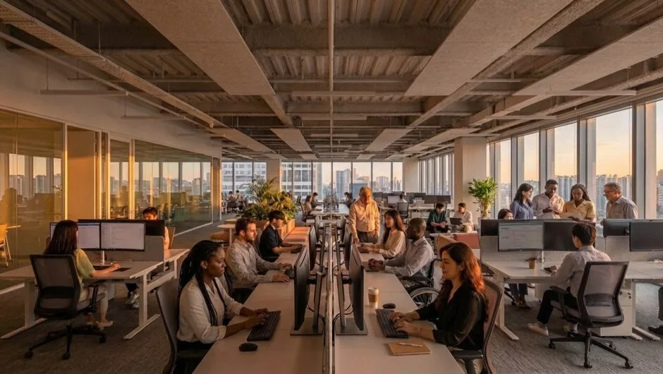 Space management executives working to take manual space management processes to confident decisions in an open office.