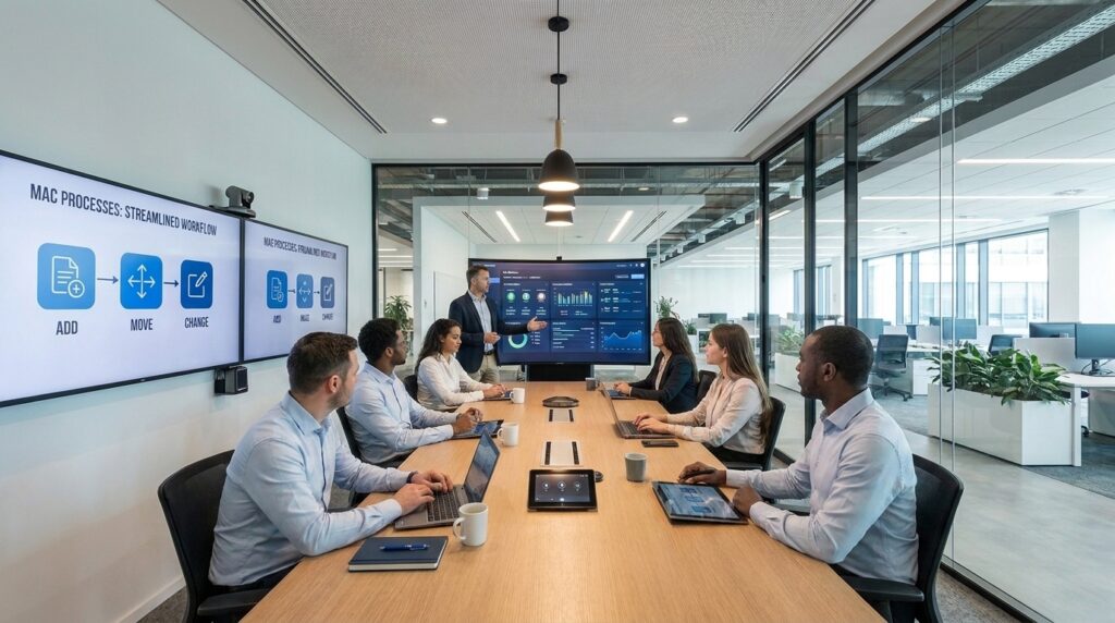 Corporate Real Estate Executives Reviewing Move Add Change Processes and their Real Estate Portfolio