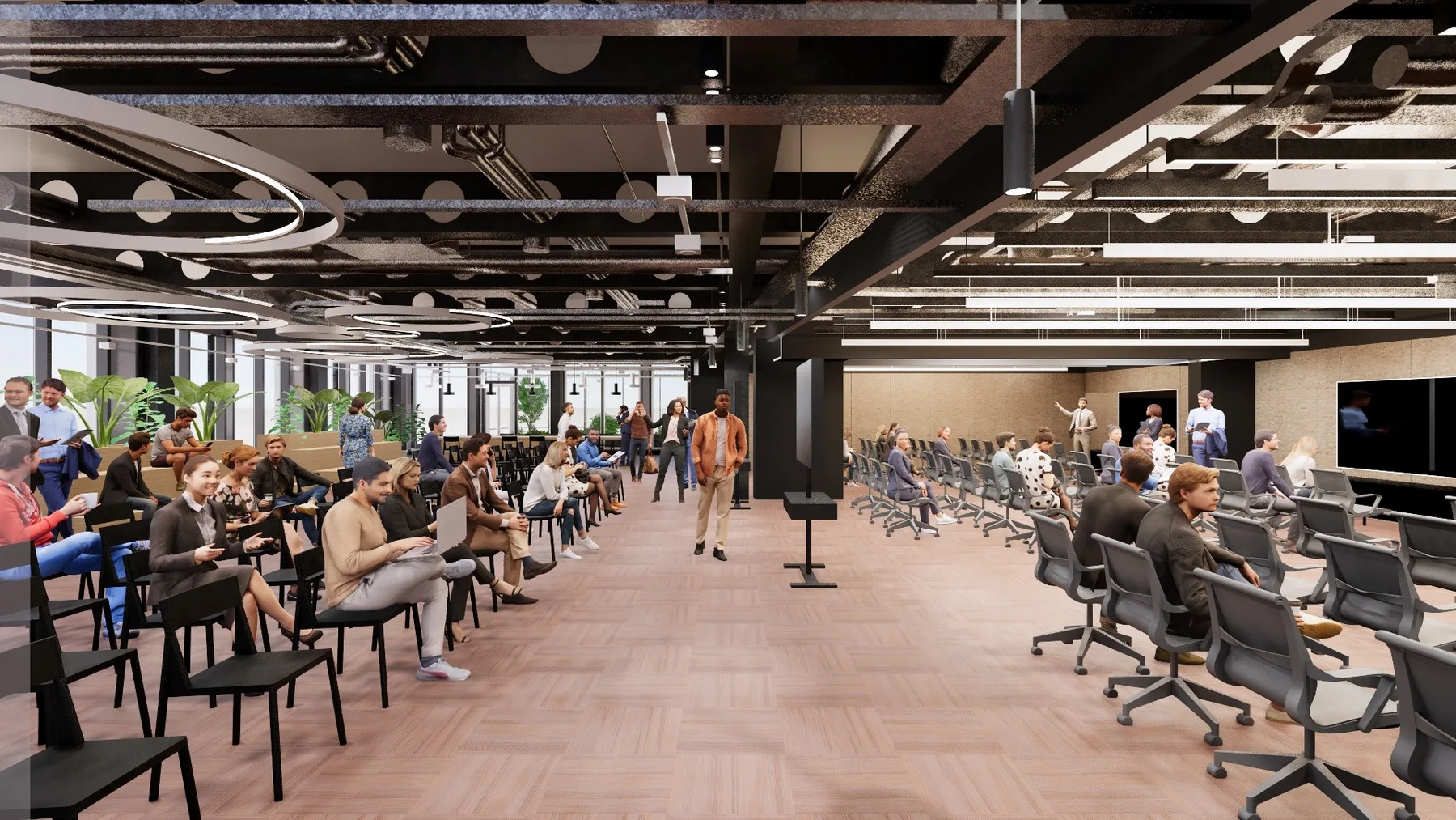 Hybrid Space for Remote and Assigned Seating