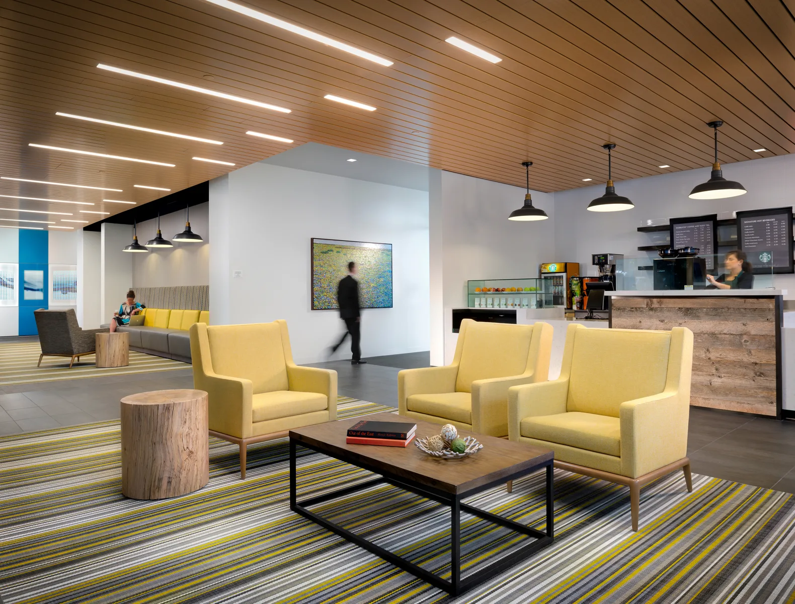 Employees using space management in the hybrid workplace. 